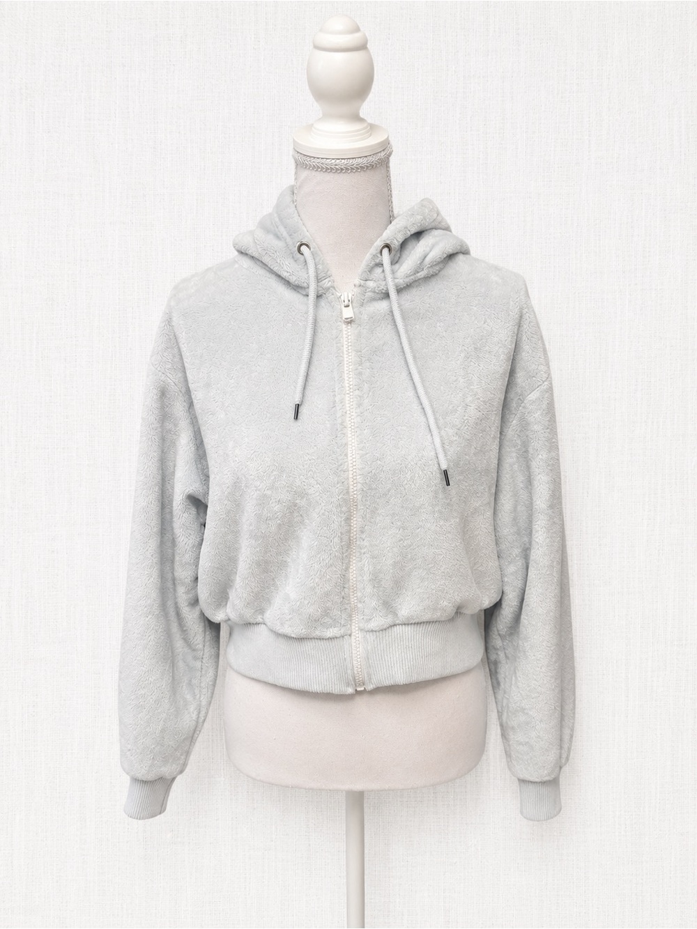 Cozy Grey Fleece Zip-Up Hoodie - Women